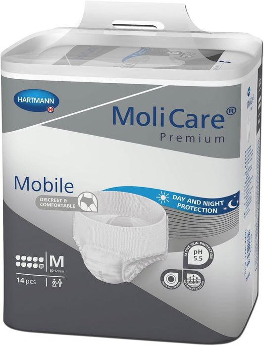 MoliCare Premium Mobile Disposable Pants 10 Drops - Medium (80-120cm Hips) - Pack of 14