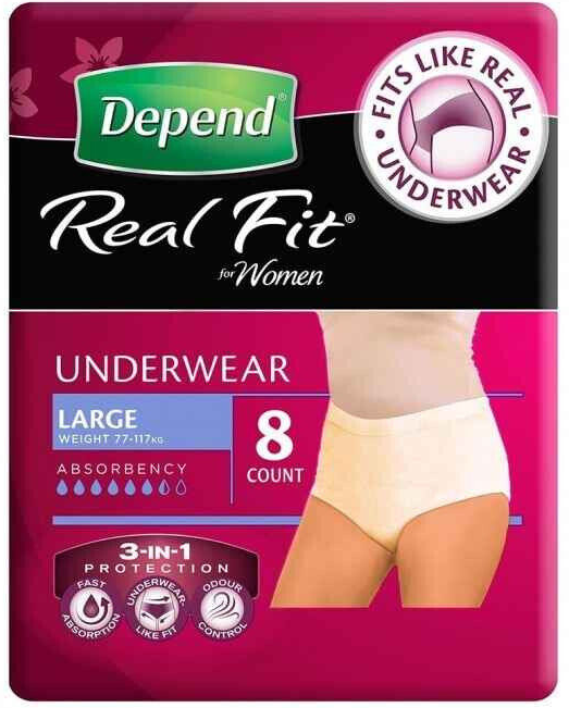 Depend Real Fit Underwear 8 Pack