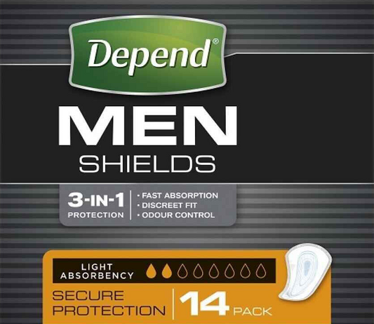 Depend for Men Shields Incontinence Pads - 14 Pack