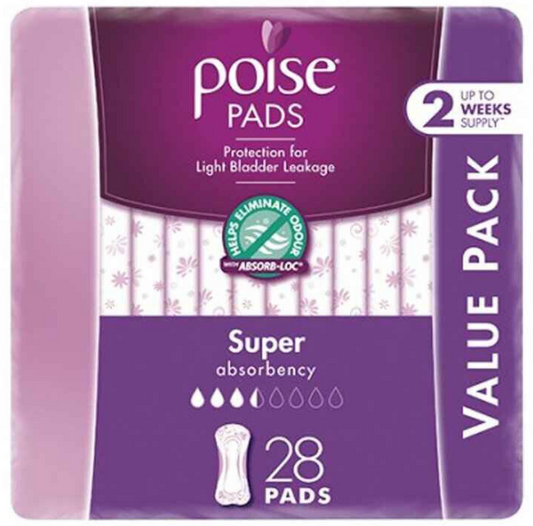 Poise Super Pads Value 28 Pack