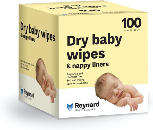 Reynard Health Supplies Ultra-Soft Dry Baby Wipes, Chemical & Fragrance Free