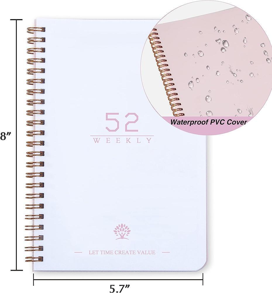 Weekly Planner- Weekly Goals Notebook, A5 To Do List - 5.7 x 8.0" - Pink