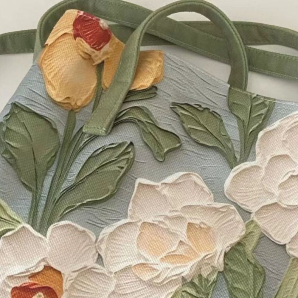 Flower Oil Painting Style Shoulder Bag