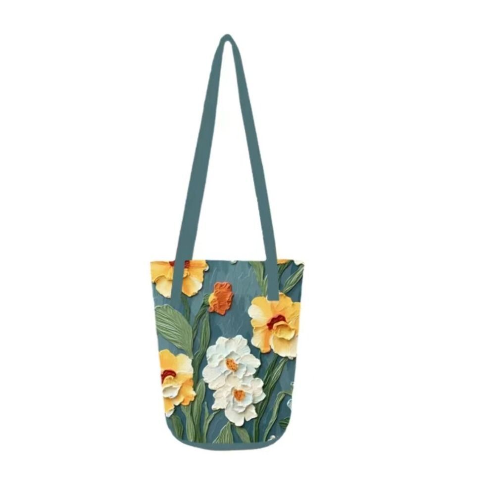 Flower Oil Painting Style Shoulder Bag