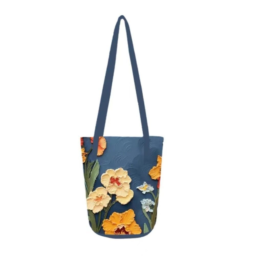 Flower Oil Painting Style Shoulder Bag