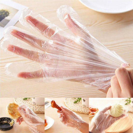 Disposable Plastic Gloves Transparent Food Handling Hygienic Clear