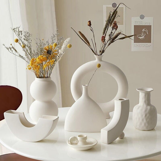 Nordic Minimalist Plain Embryo Ceramic Vase Ornament