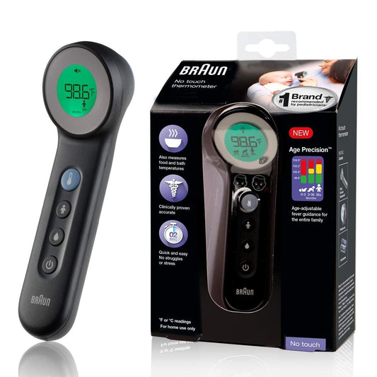 Braun No Touch + Touch Thermometer + Age Precision Thermoscan BLACK BNT400