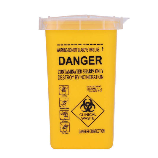 Sharps 1L Collector Waste Bin Container Syringe Needle Disposal