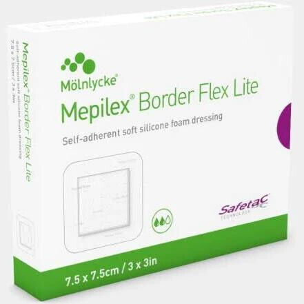 Mepilex Border Flex Lite 7.5cm x 7.5cm Dressing 5 Pack