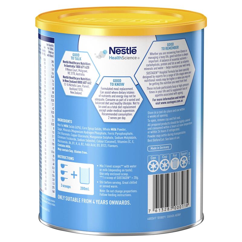 Sustagen Hospital Formula Nutritional Supplement Caramel Flavour 840g