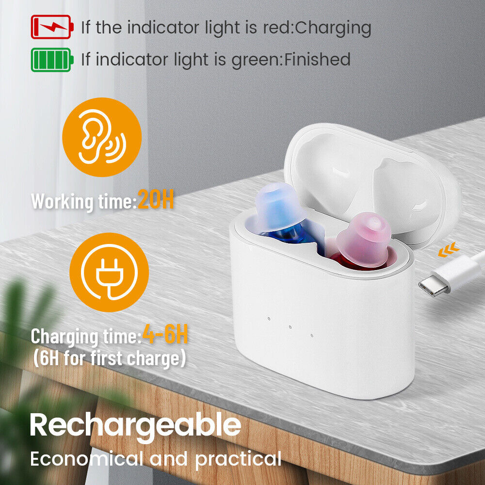 Hearing Aids Intelligent Mini Inner Ear Receiver in Canal Rechargeable