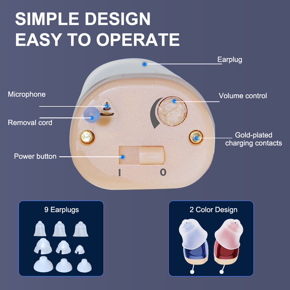 Hearing Aids Intelligent Mini Inner Ear Receiver in Canal Rechargeable