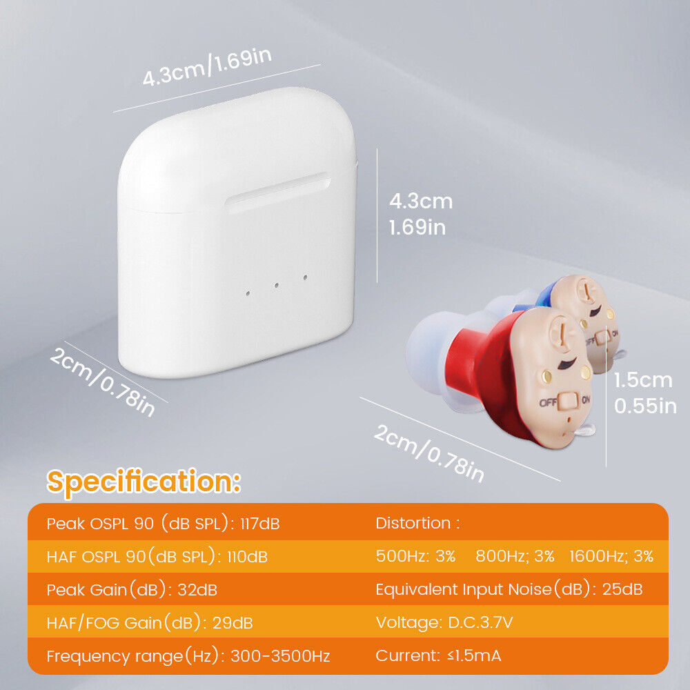 Hearing Aids Intelligent Mini Inner Ear Receiver in Canal Rechargeable