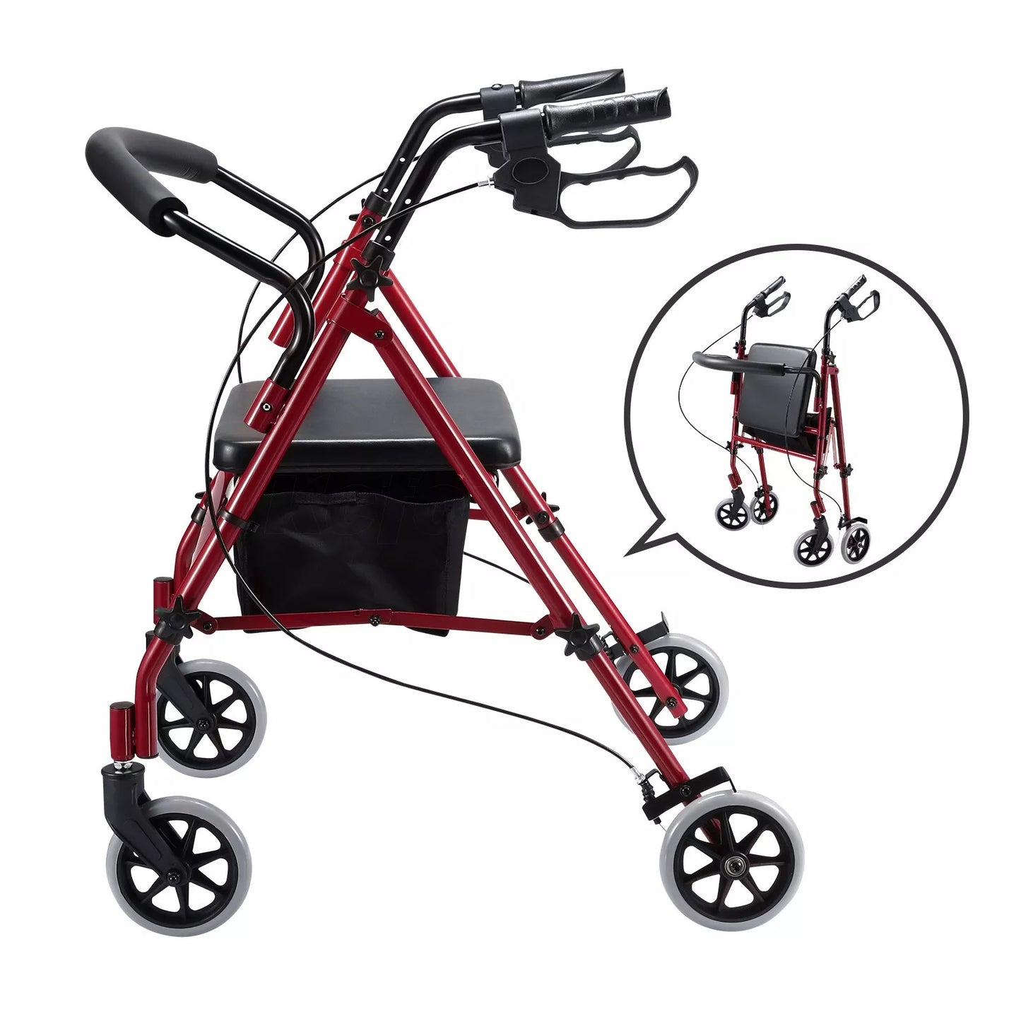 Rollator Walker 4 Wheel with Seat Lightweight for Seniors