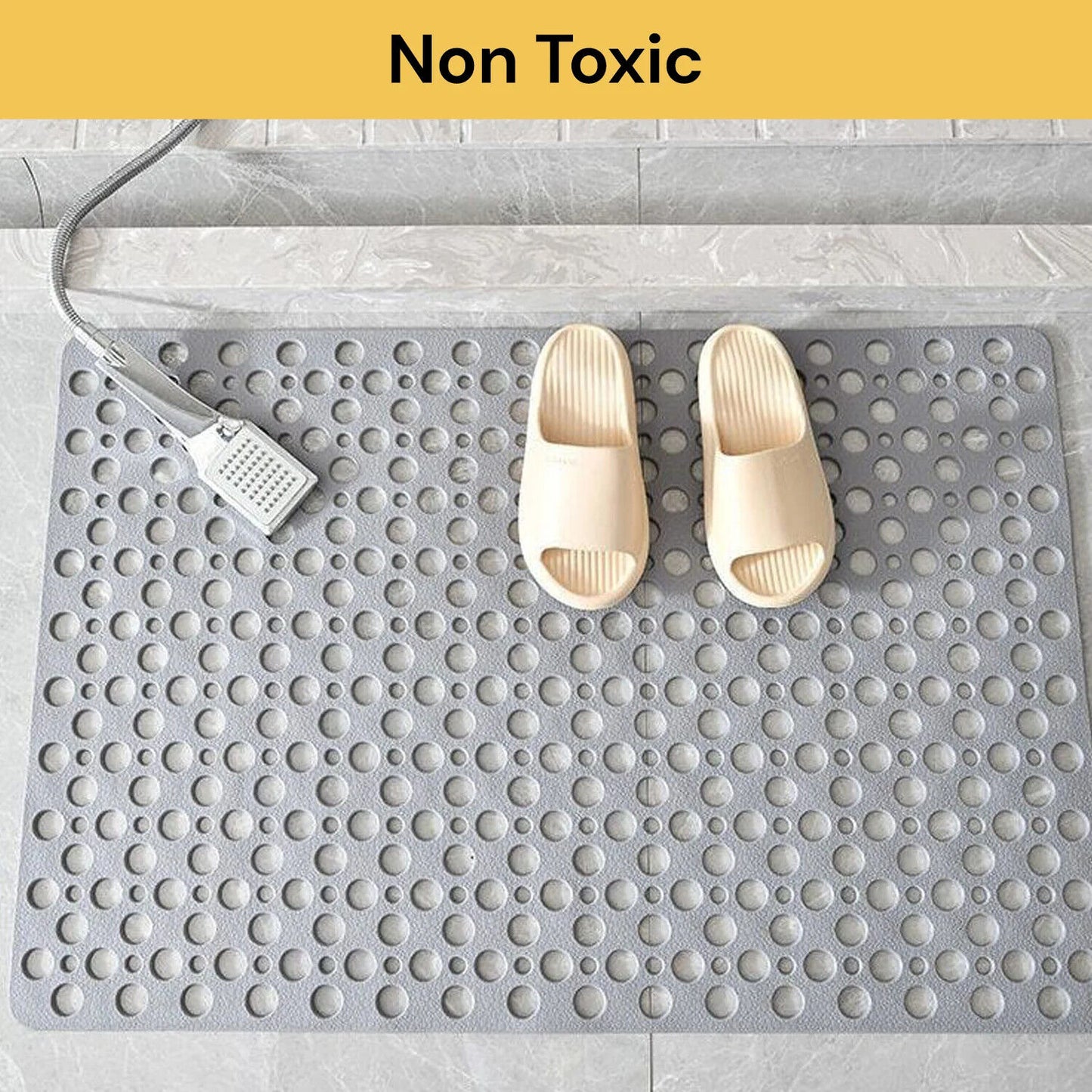 Non-Slip Anti-Mould Bath Mat for Shower, Bathtub, and Bathroom Floor with Suction Cups