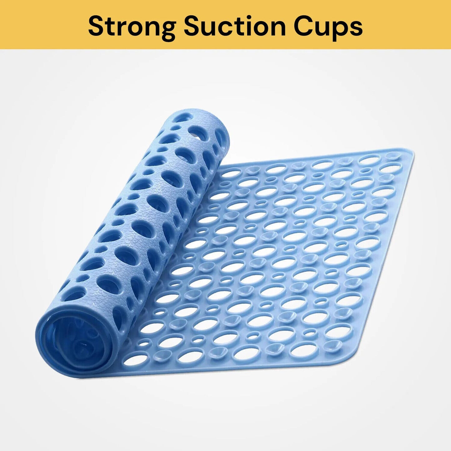 Non-Slip Anti-Mould Bath Mat for Shower, Bathtub, and Bathroom Floor with Suction Cups