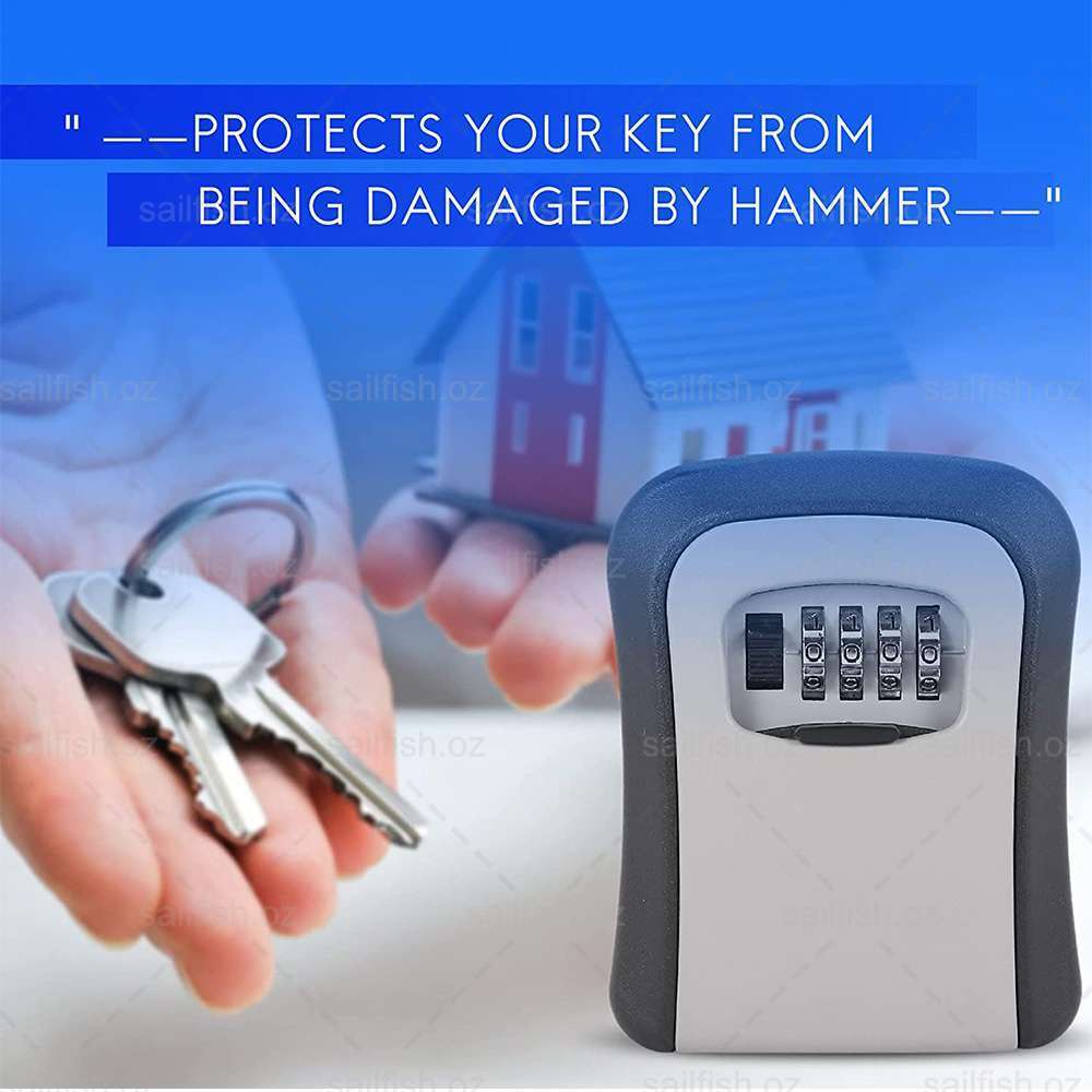 4-Digit Combination Wall Mounted Key Lock Safe Storage Security Box Home Outdoor