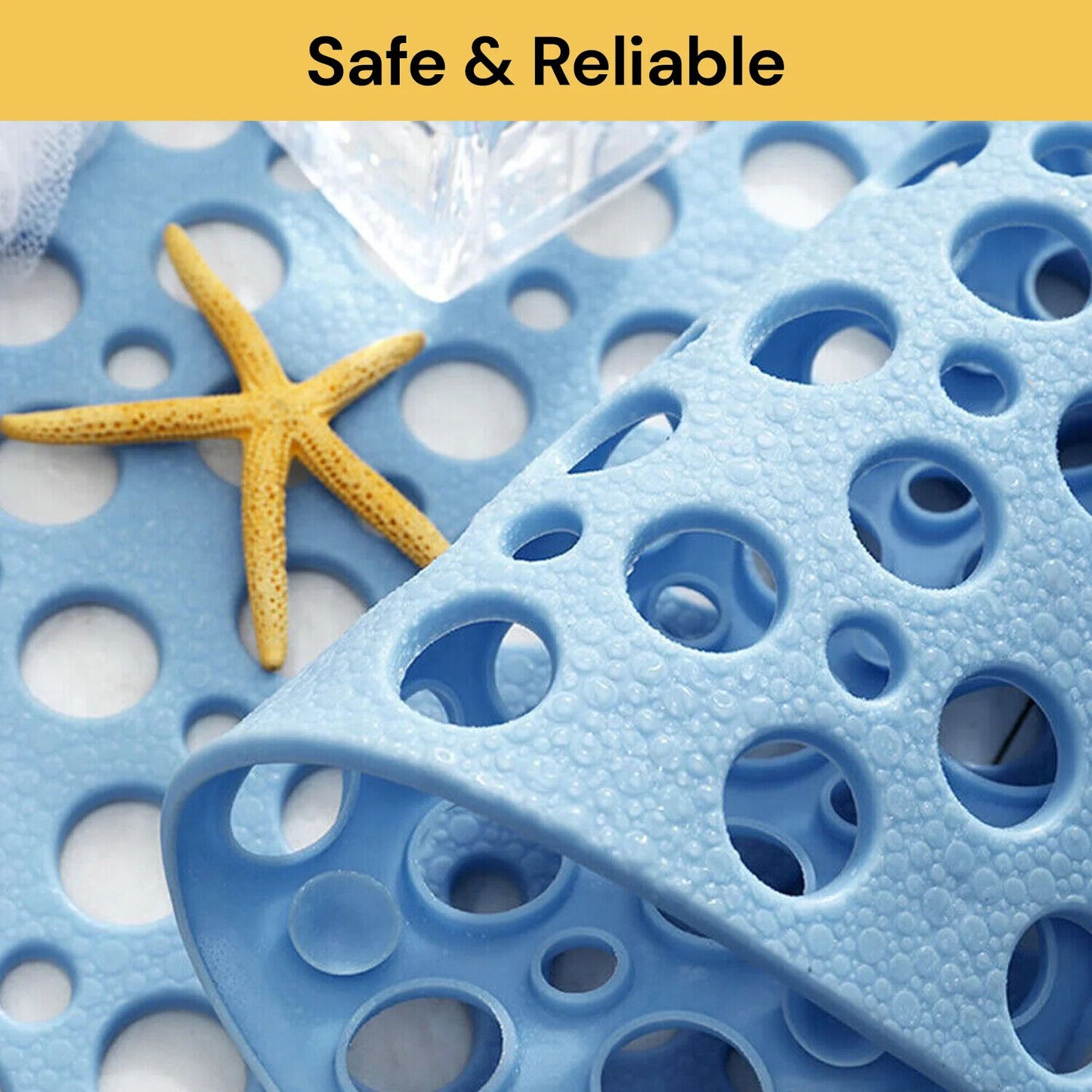Non-Slip Anti-Mould Bath Mat for Shower, Bathtub, and Bathroom Floor with Suction Cups