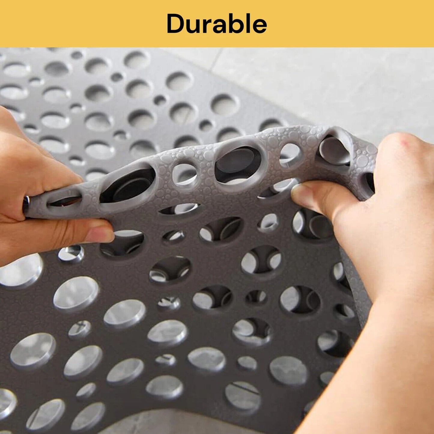 Non-Slip Anti-Mould Bath Mat for Shower, Bathtub, and Bathroom Floor with Suction Cups