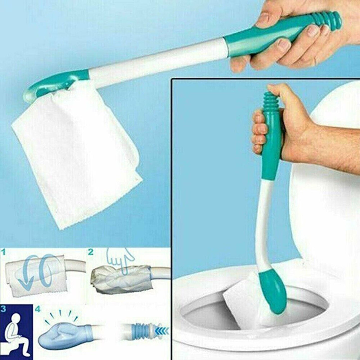 Wiper for Disabled Bathroom Aids for Wiping Toilet Aid Comfort Wiper Handle