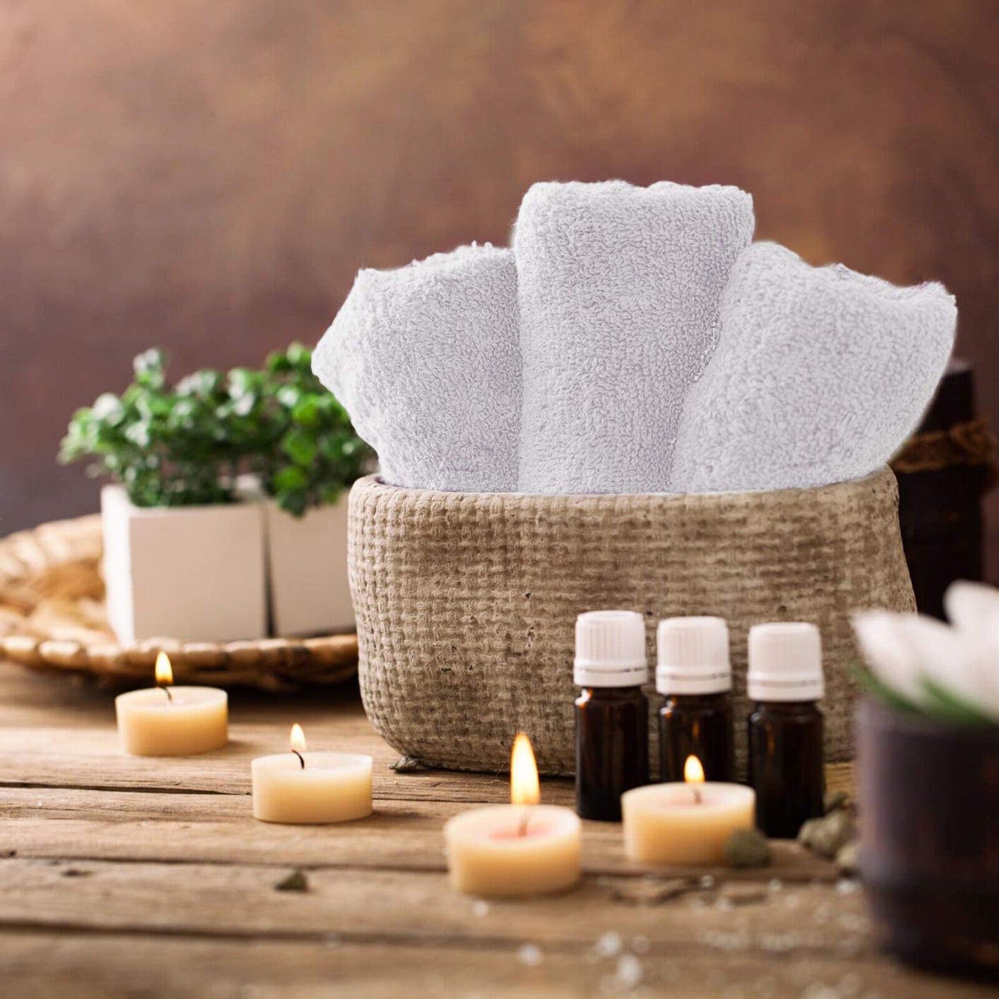 Plain Towels Coths Budget Face Washer Wipe Cotton Washclothes 20 PCS 30x30cm