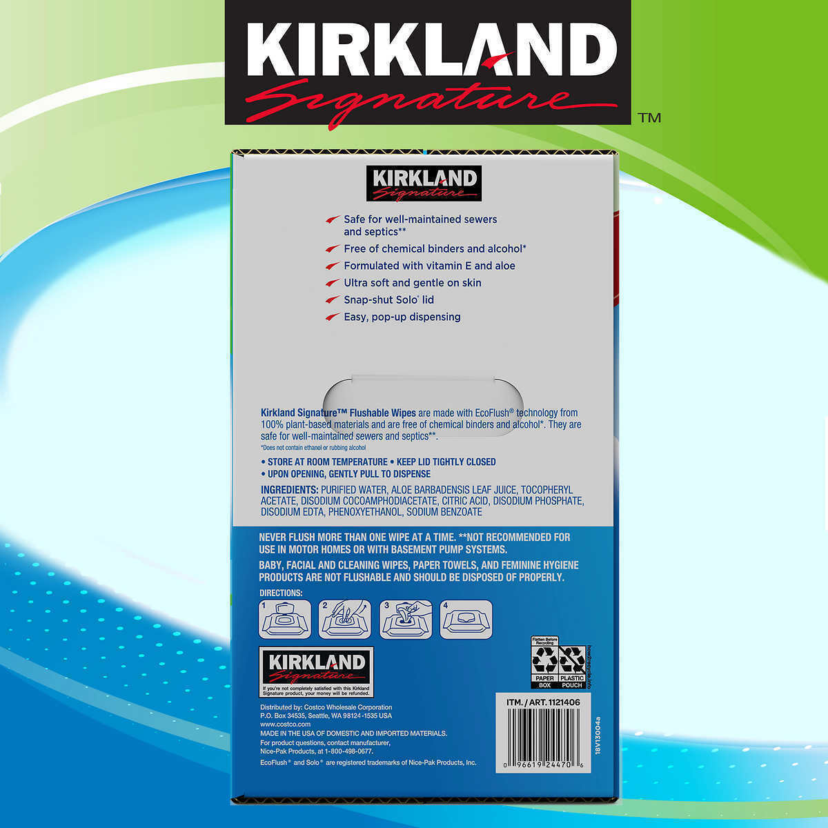 Kirkland Signature Moist Flushable Wipes 632 Wipes