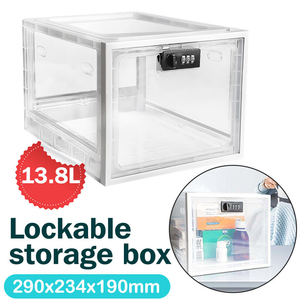 Lockable Storage Box with locking feature for Food Medicines and Home Safety