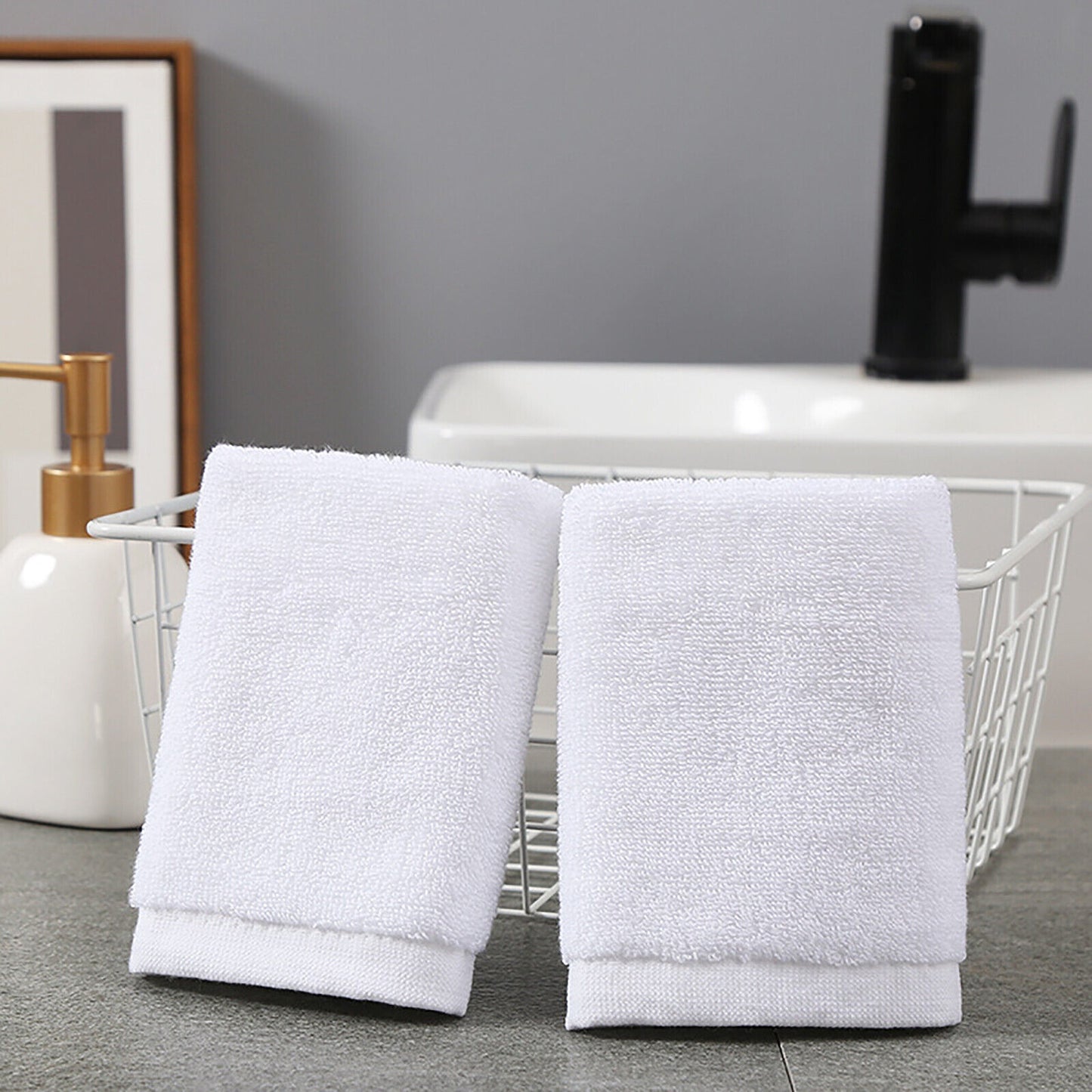 Plain Towels Coths Budget Face Washer Wipe Cotton Washclothes 20 PCS 30x30cm