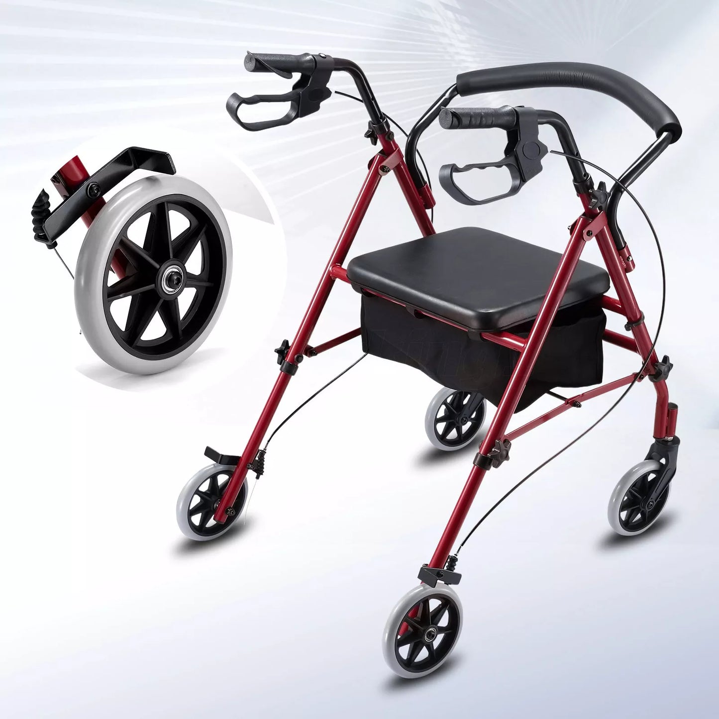 Rollator Walker 4 Wheel with Seat Lightweight for Seniors