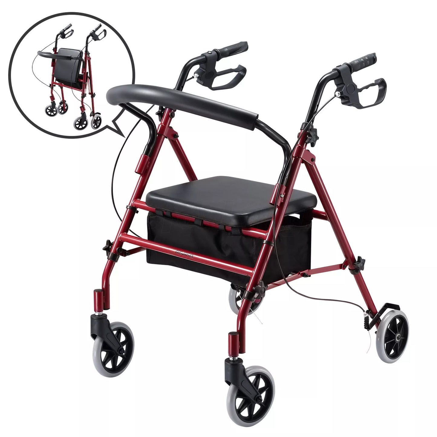 Rollator Walker 4 Wheel with Seat Lightweight for Seniors